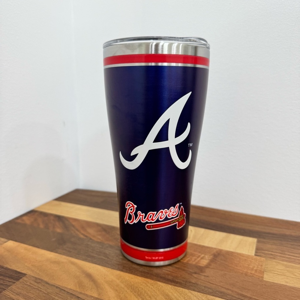 Tervis MLB Atlanta Braves 30 ounce reusable stainless Tumbler cup To Go red blue
